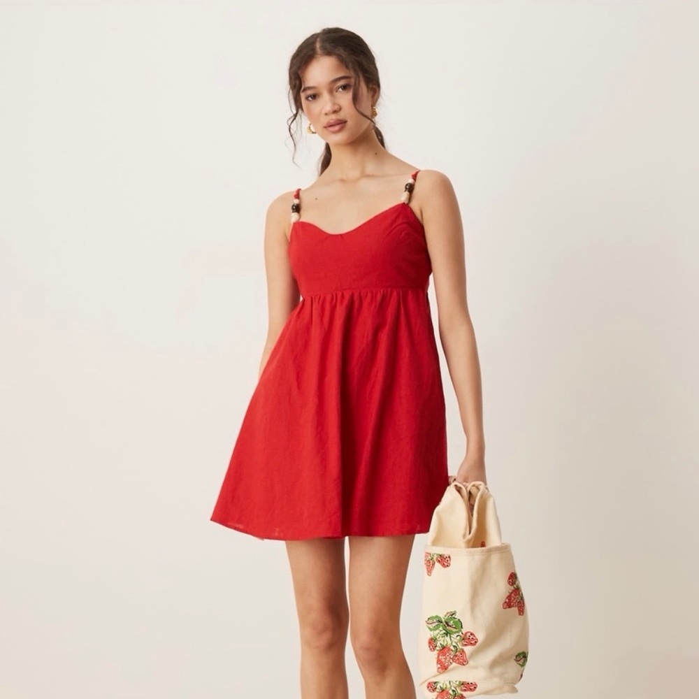 Abercrombie Red Spaghetti-Strap Mini Dress